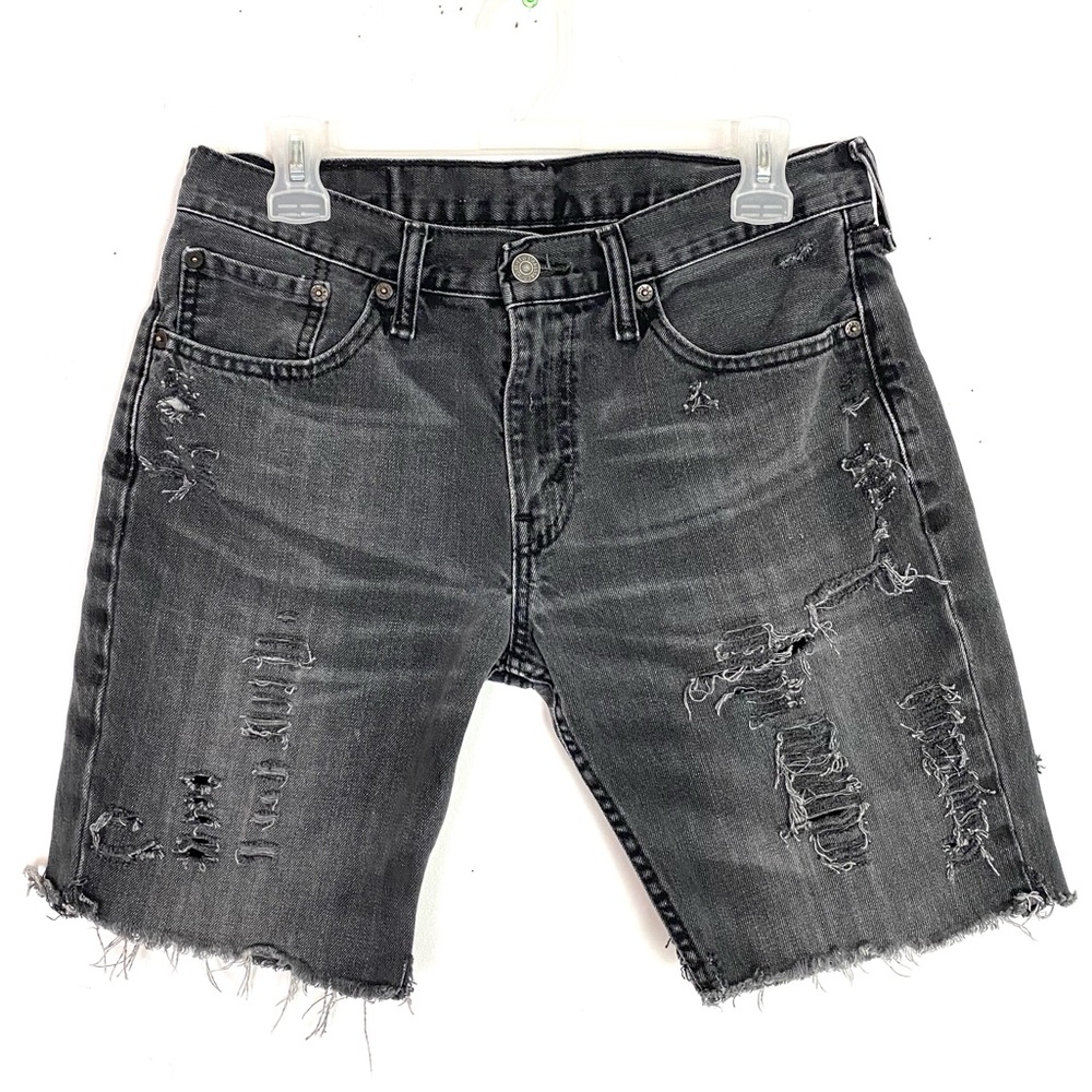 Levi’s Denim Cut Off Jean Shorts Distressed Black